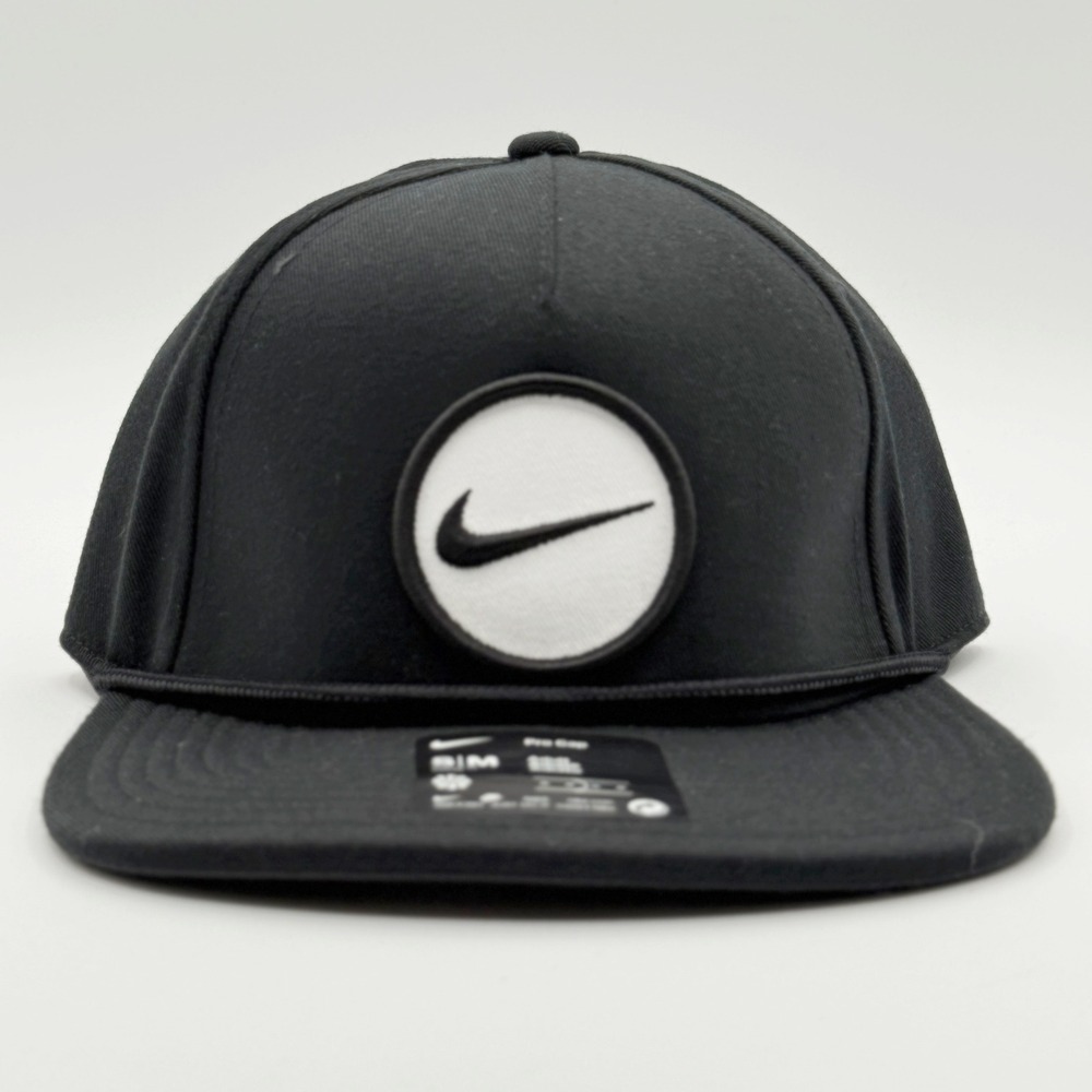 NIKE True Retro 72 Golf Hat Structured Snapback Size S/M Black NEW HF7482